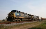 CSX 7 leads train Q471 off the "A" line towards Hamlet